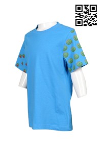 T560 數碼印刷 小童TEE 訂造兒童tee 設計絲印t-shirt款式  自製特別款式  來樣訂做t-shirt  T恤批發商    天藍色